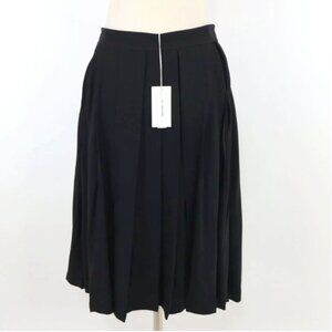 Derek Lam 10 Crosby Midi Skirt Black Pleated Double Slits Size 10 New